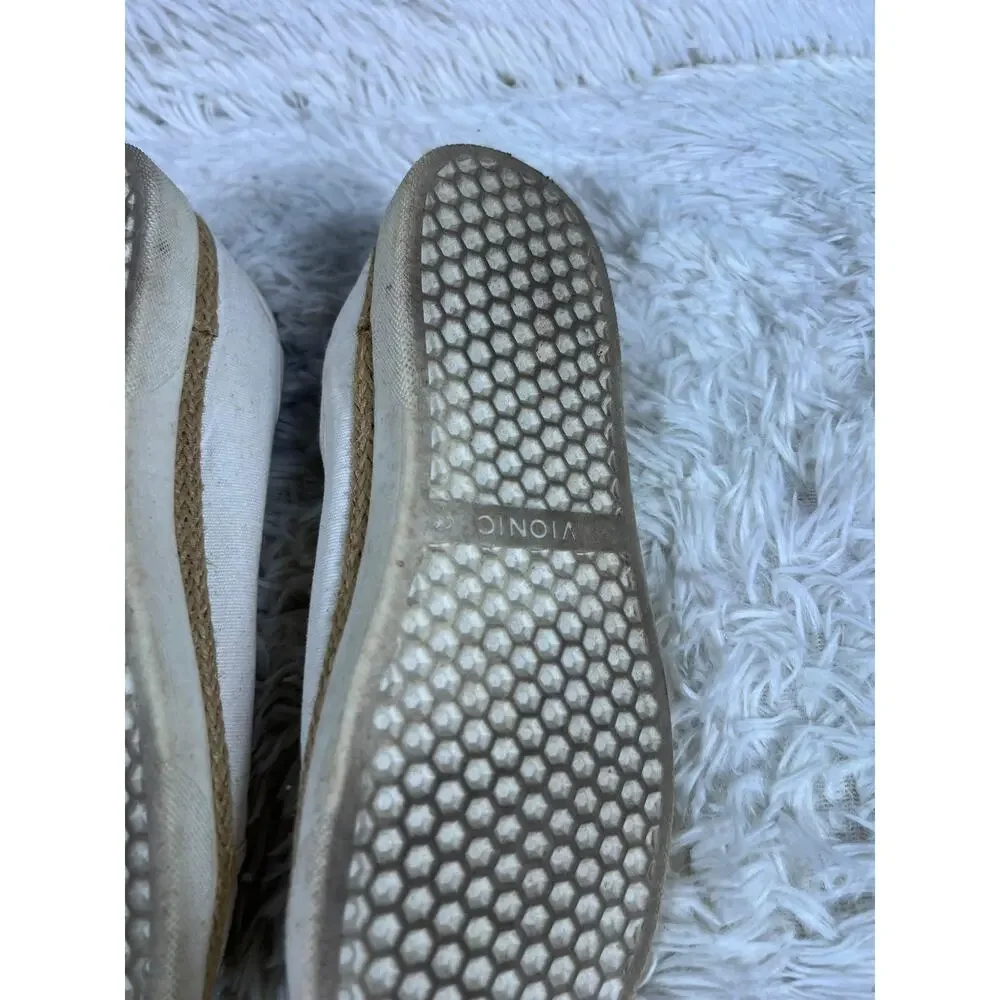 Vionic Shoes Womens Size 7 Off White Canvas Hattie Lace Up Espadrille Sneakers